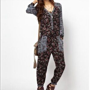 Free People Womans Sheila Floral Jumpsuit